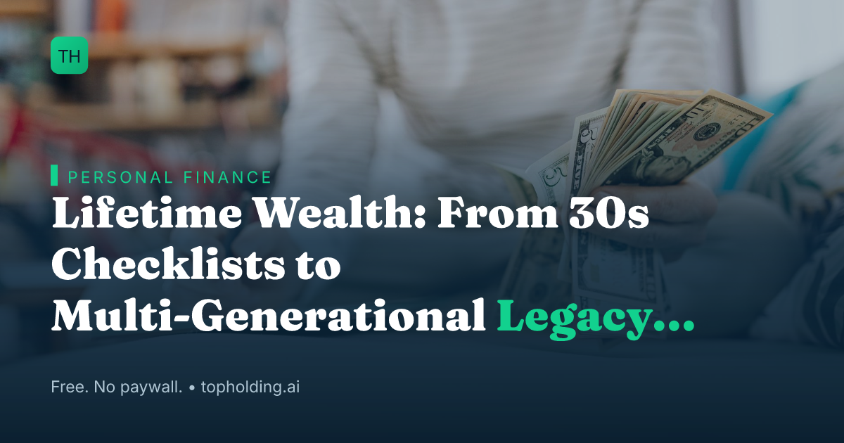 Lifetime Wealth: From 30s Checklists to Multi-Generational Legacy Planning