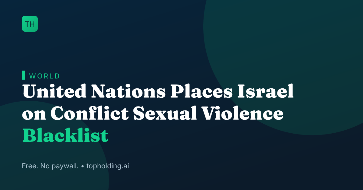 United Nations Places Israel on Conflict Sexual Violence Blacklist