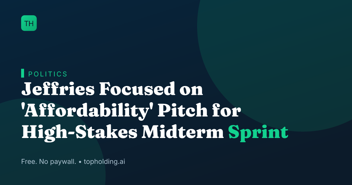 Jeffries Focused on 'Affordability' Pitch for High-Stakes Midterm Sprint