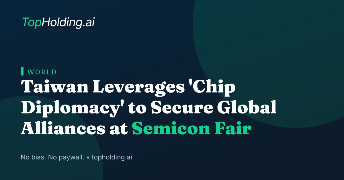 Taiwan Leverages 'Chip Diplomacy' to Secure Global Alliances at Semicon Fair