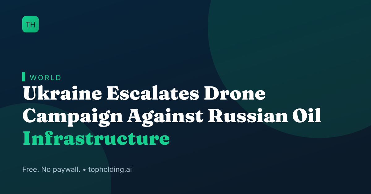 Ukraine Escalates Drone Campaign Against Russian Oil Infrastructure