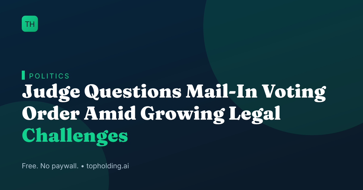 Judge Questions Mail-In Voting Order Amid Growing Legal Challenges