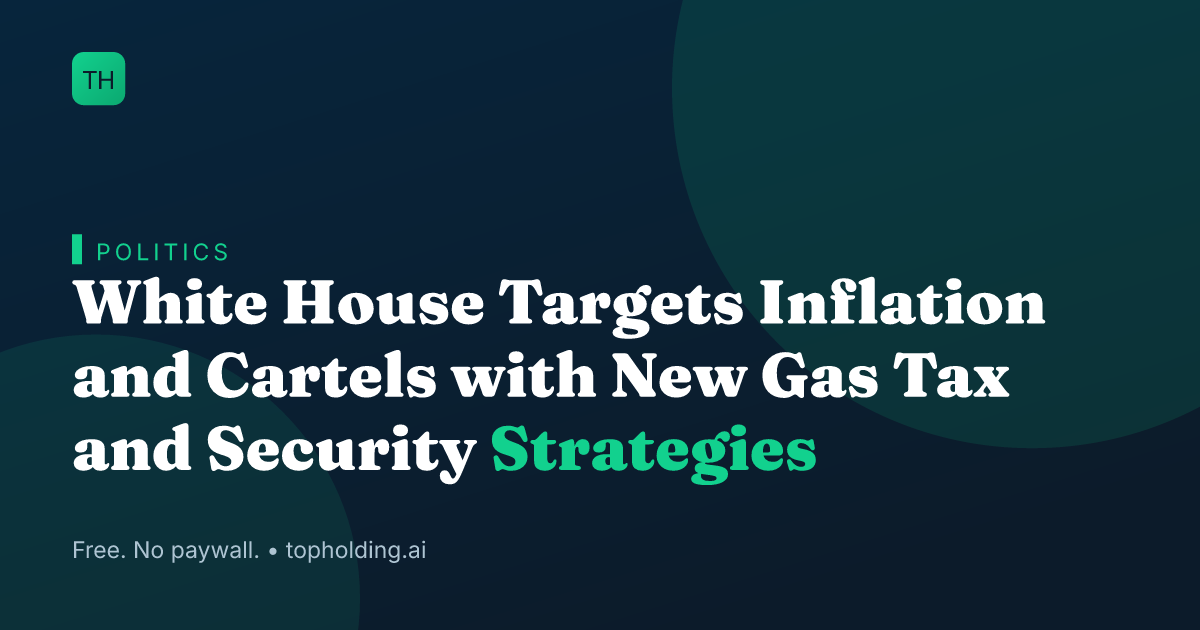 White House Targets Inflation and Cartels with New Gas Tax and Security Strategies