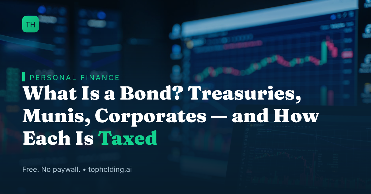 What Is a Bond? Treasuries, Munis, Corporates — and How Each Is Taxed