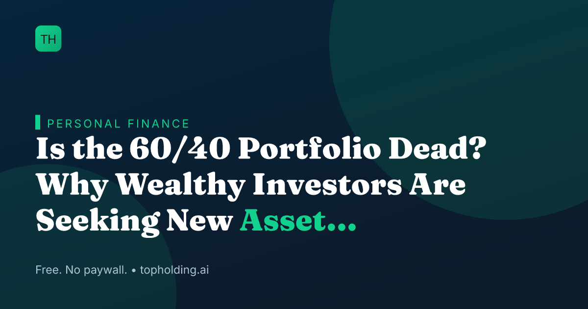 Is the 60/40 Portfolio Dead? Why Wealthy Investors Are Seeking New Asset Diversification