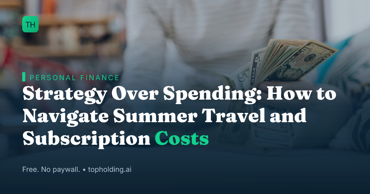 Strategy Over Spending: How to Navigate Summer Travel and Subscription Costs