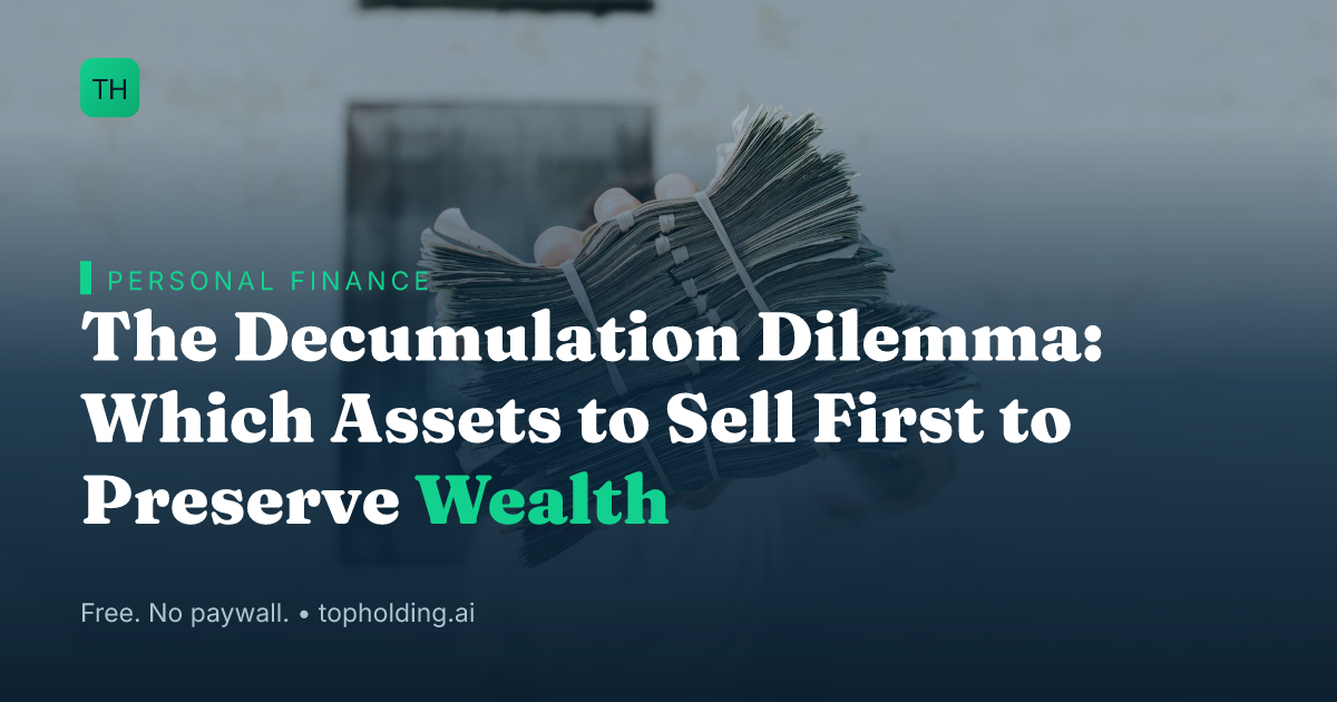 The Decumulation Dilemma: Which Assets to Sell First to Preserve Wealth