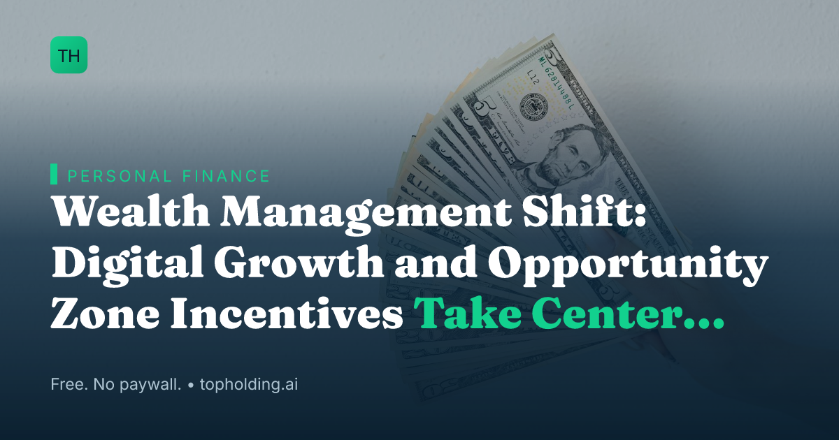 Wealth Management Shift: Digital Growth and Opportunity Zone Incentives Take Center Stage