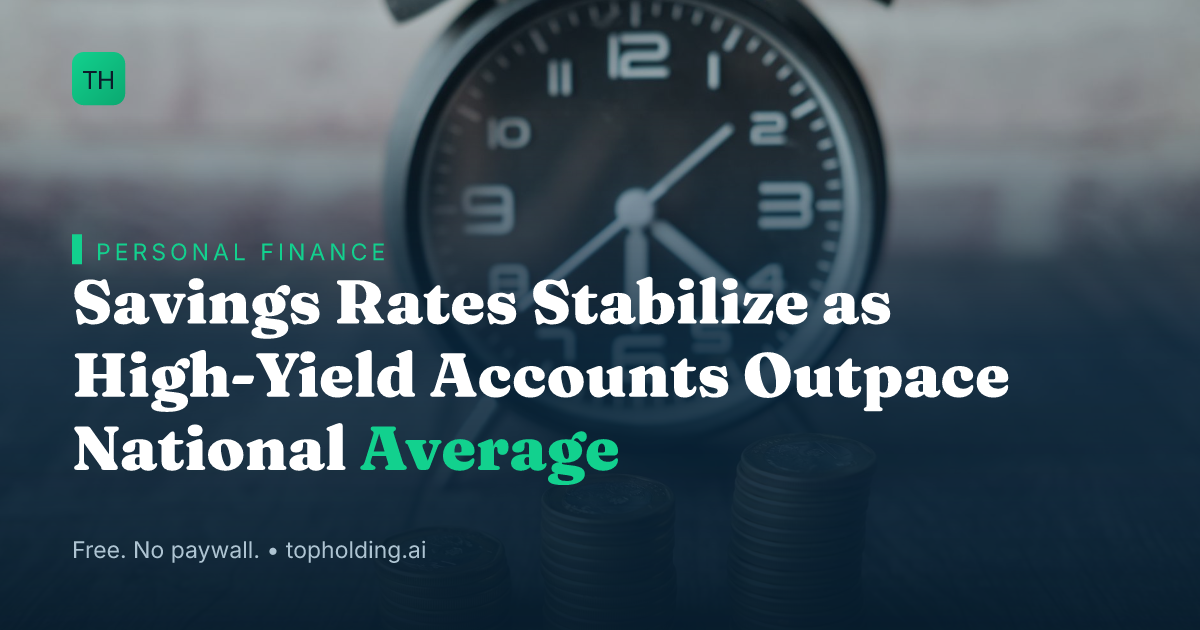 Savings Rates Stabilize as High-Yield Accounts Outpace National Average