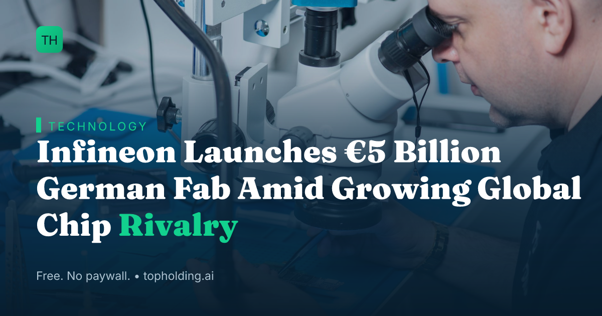 Infineon Launches €5 Billion German Fab Amid Growing Global Chip Rivalry