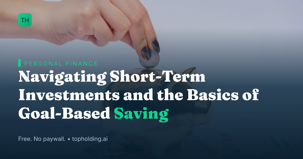 Navigating Short-Term Investments and the Basics of Goal-Based Saving