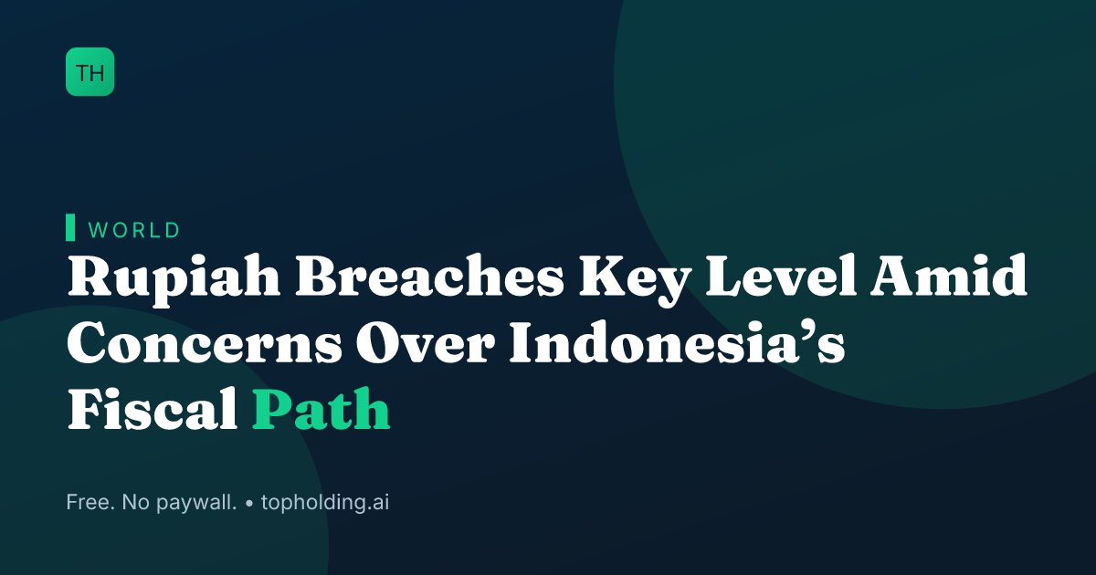Rupiah Breaches Key Level Amid Concerns Over Indonesia’s Fiscal Path