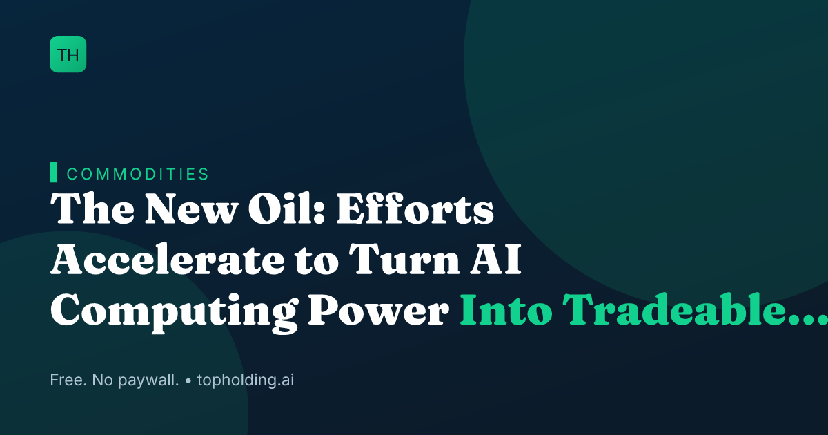 The New Oil: Efforts Accelerate to Turn AI Computing Power Into Tradeable Futures