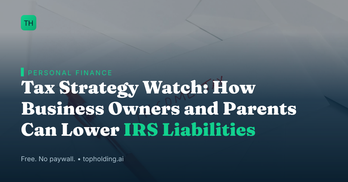 Tax Strategy Watch: How Business Owners and Parents Can Lower IRS Liabilities