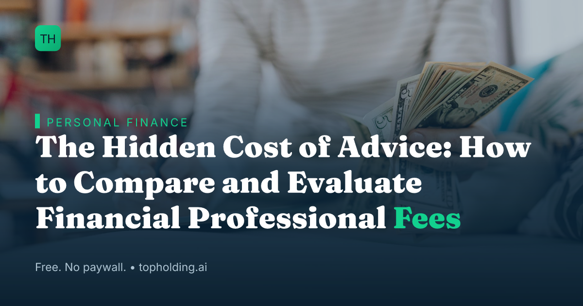 The Hidden Cost of Advice: How to Compare and Evaluate Financial Professional Fees