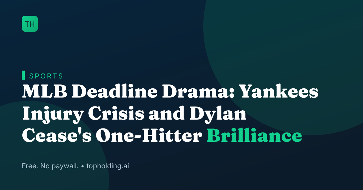 MLB Deadline Drama: Yankees Injury Crisis and Dylan Cease's One-Hitter Brilliance