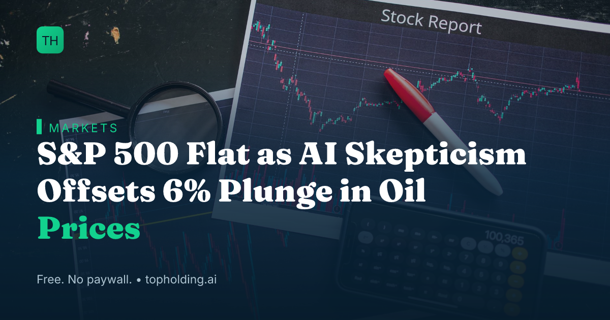 S&P 500 Flat as AI Skepticism Offsets 6% Plunge in Oil Prices