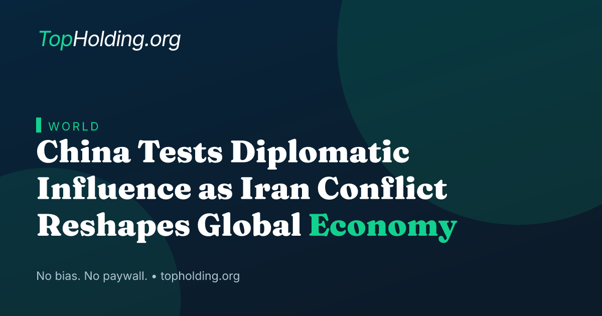 China Tests Diplomatic Influence as Iran Conflict Reshapes Global Economy