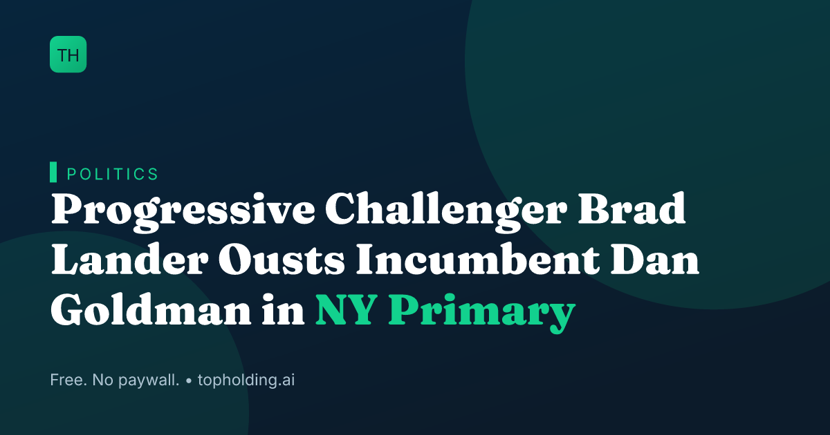 Progressive Challenger Brad Lander Ousts Incumbent Dan Goldman in NY Primary