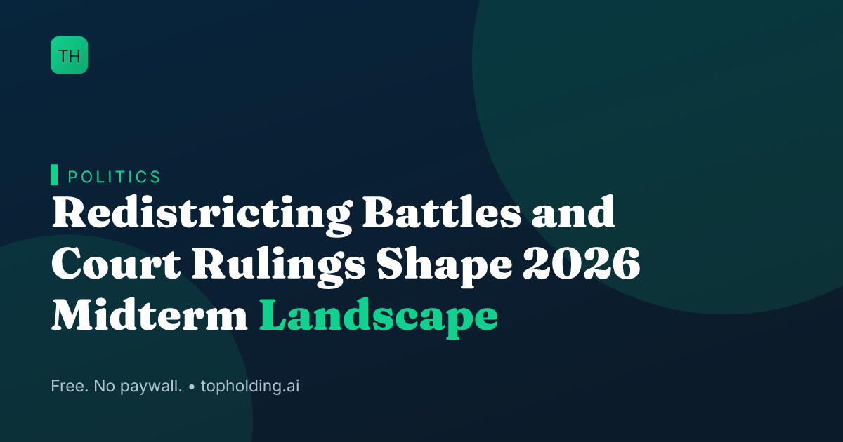 Redistricting Battles and Court Rulings Shape 2026 Midterm Landscape